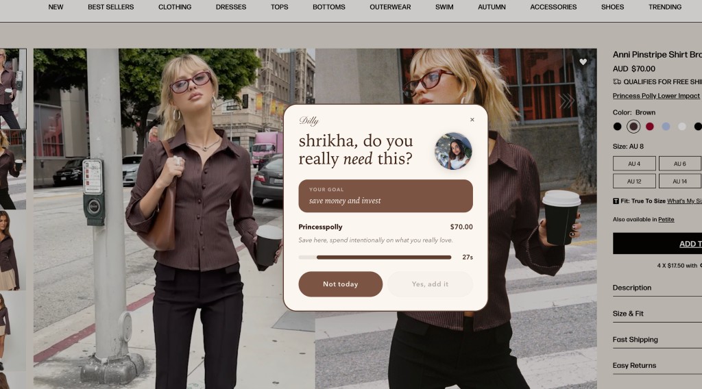 Pause overlay on Princess Polly