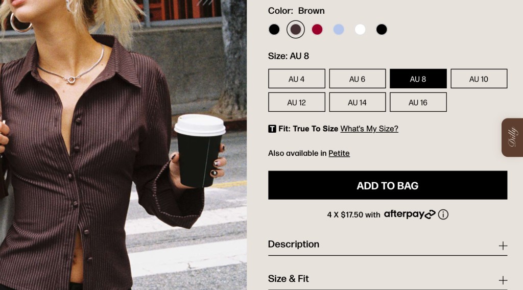 Dilly side tab on Princess Polly